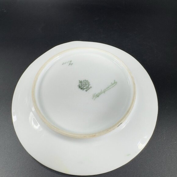 P T Bavaria Tirschenreuth Germany Porcelain Hand Painted Nappy Dish Plate Handle - Picture 11 of 14